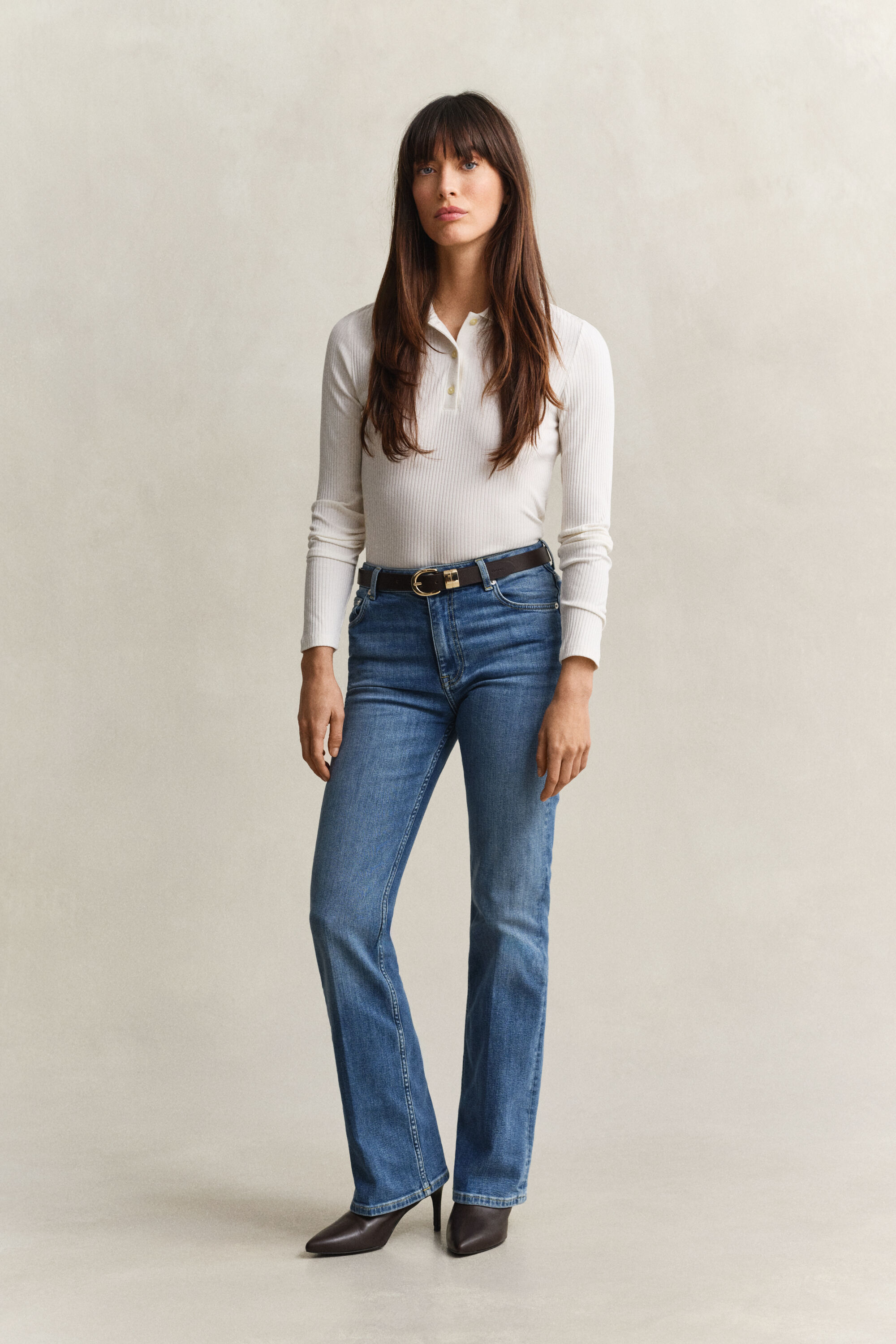 Jean stretch coupe slim évasé