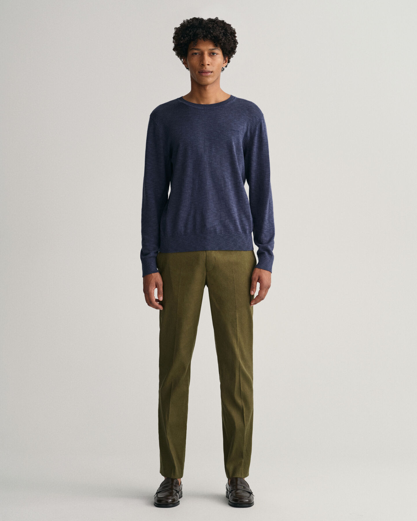 Pantalon de costume en coton et lin