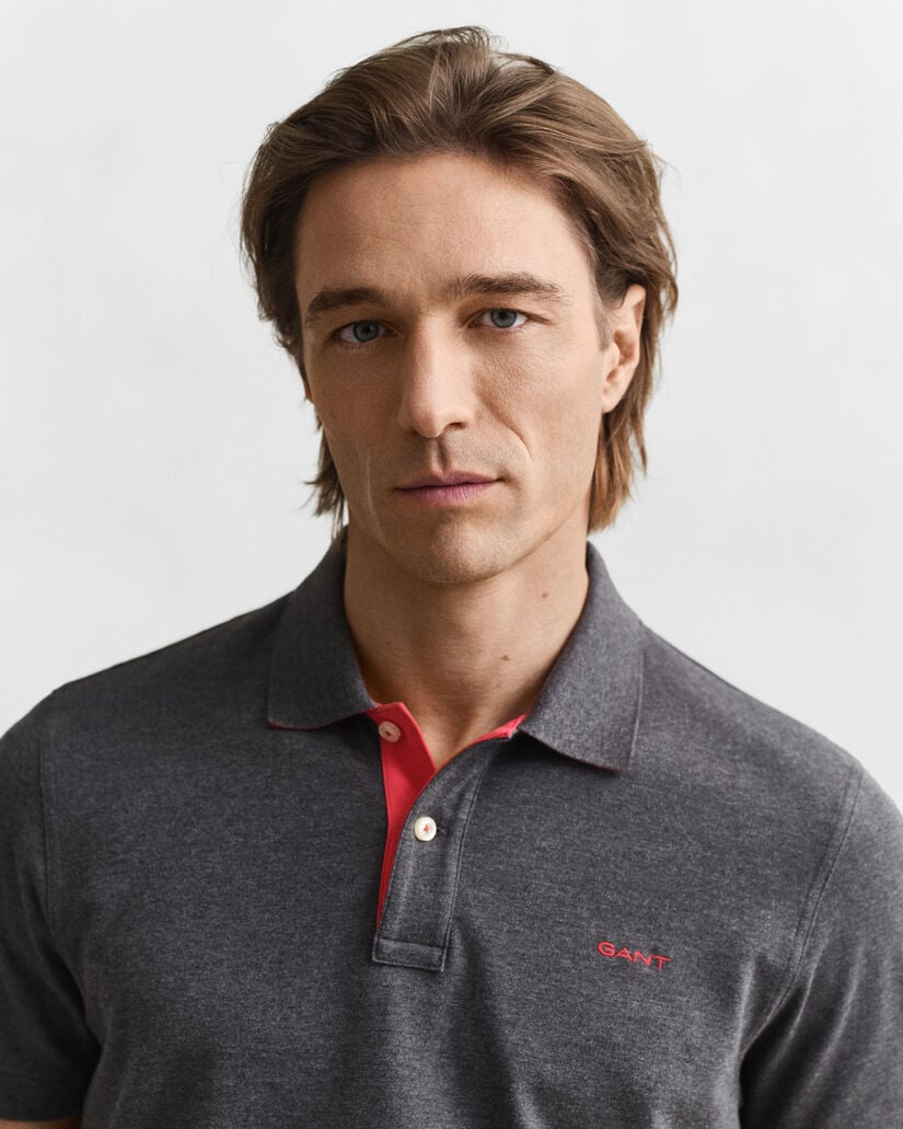 Polo en coton piqué contrastant