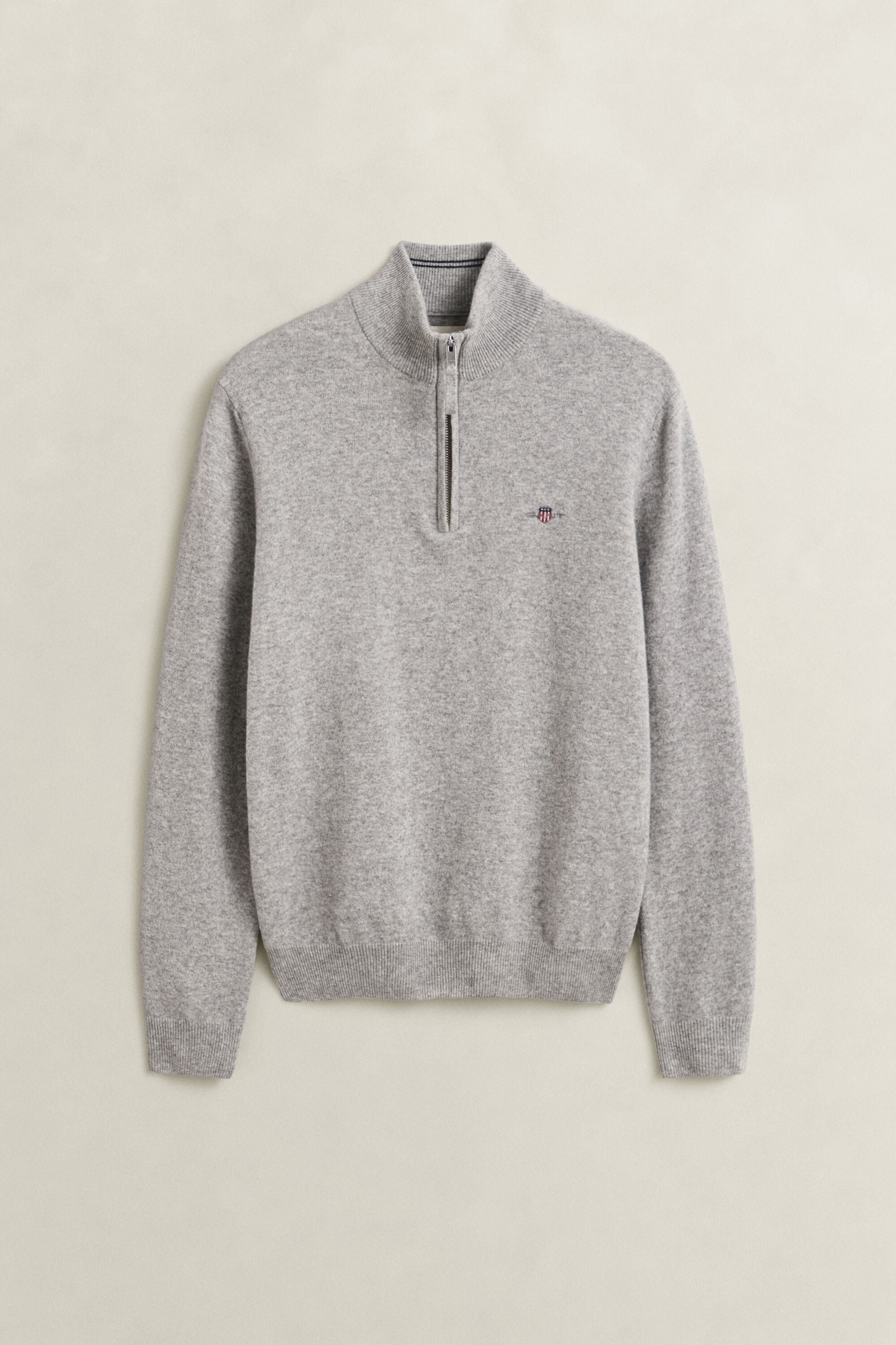 Pull à demi-zip en laine d’agneau