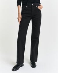 Slim Fit Flared jeans in het zwart