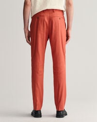 Slim Fit kostuumbroek van katoen en linnen