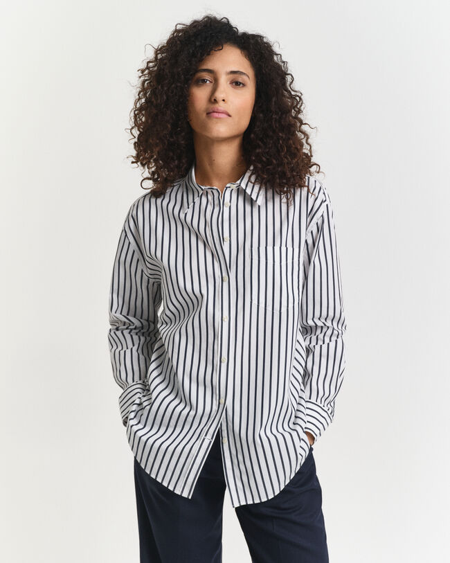 Relaxed Fit Classic hemd van poplin met strepen