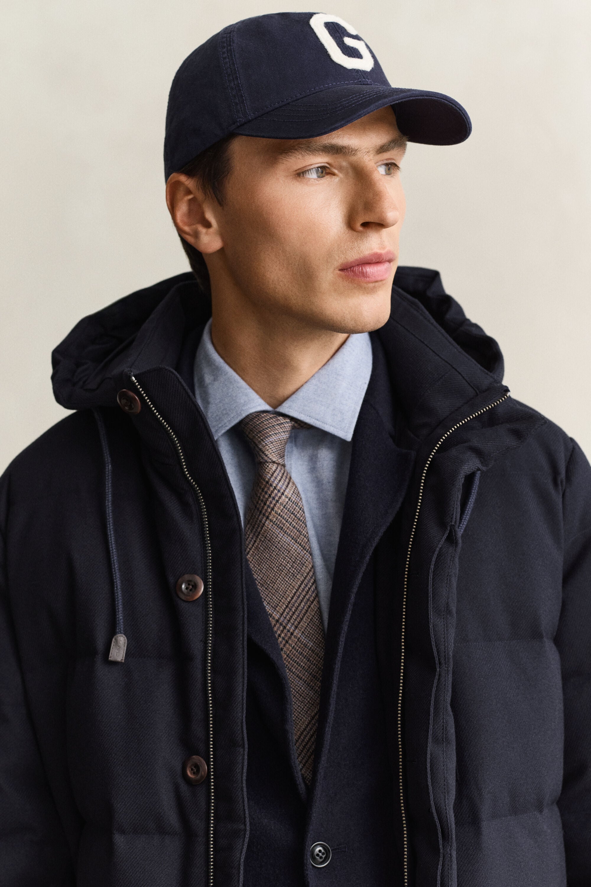 Veste matelassée mi-longue en flanelle