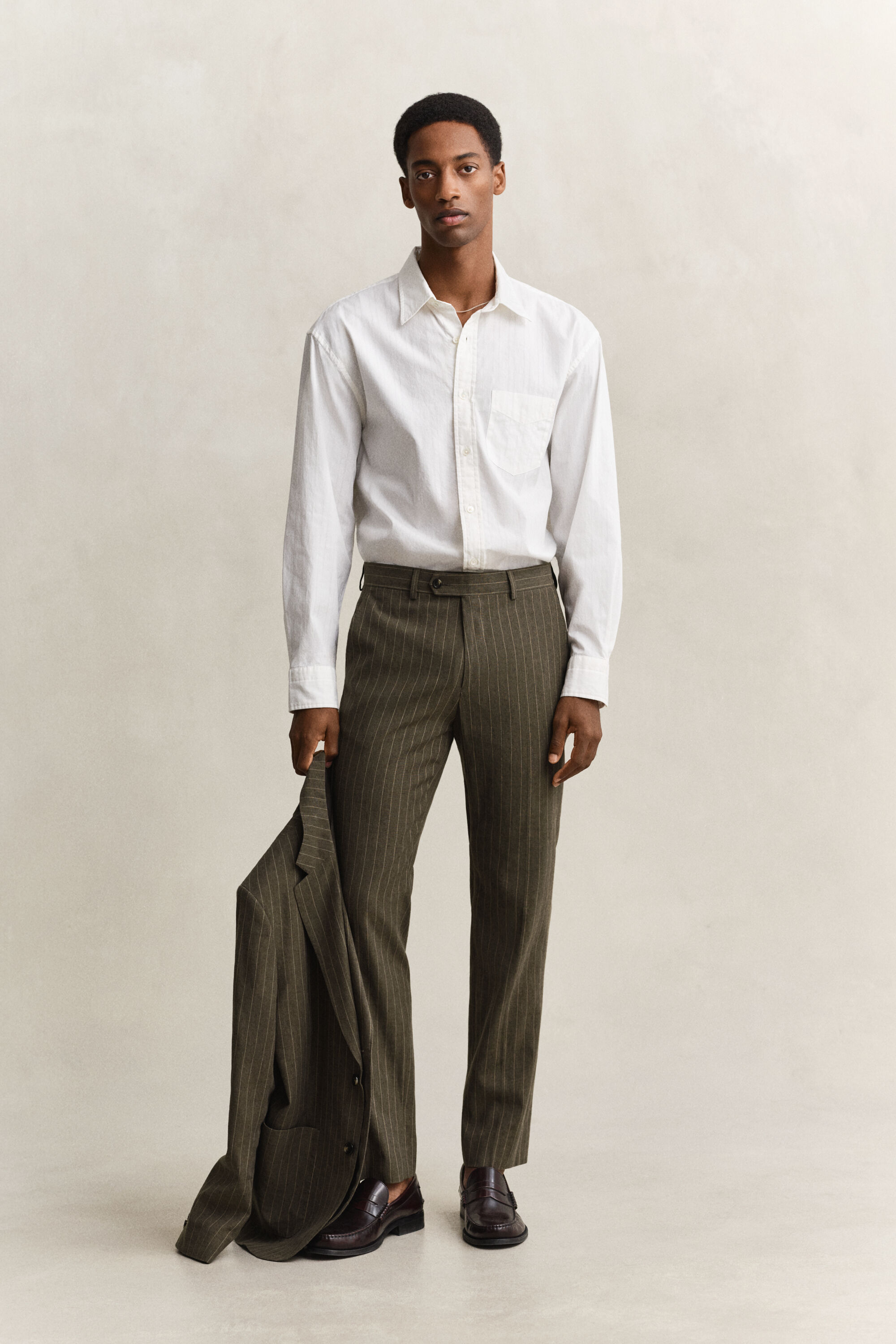 Chemise relaxed fit à rayures Dobby