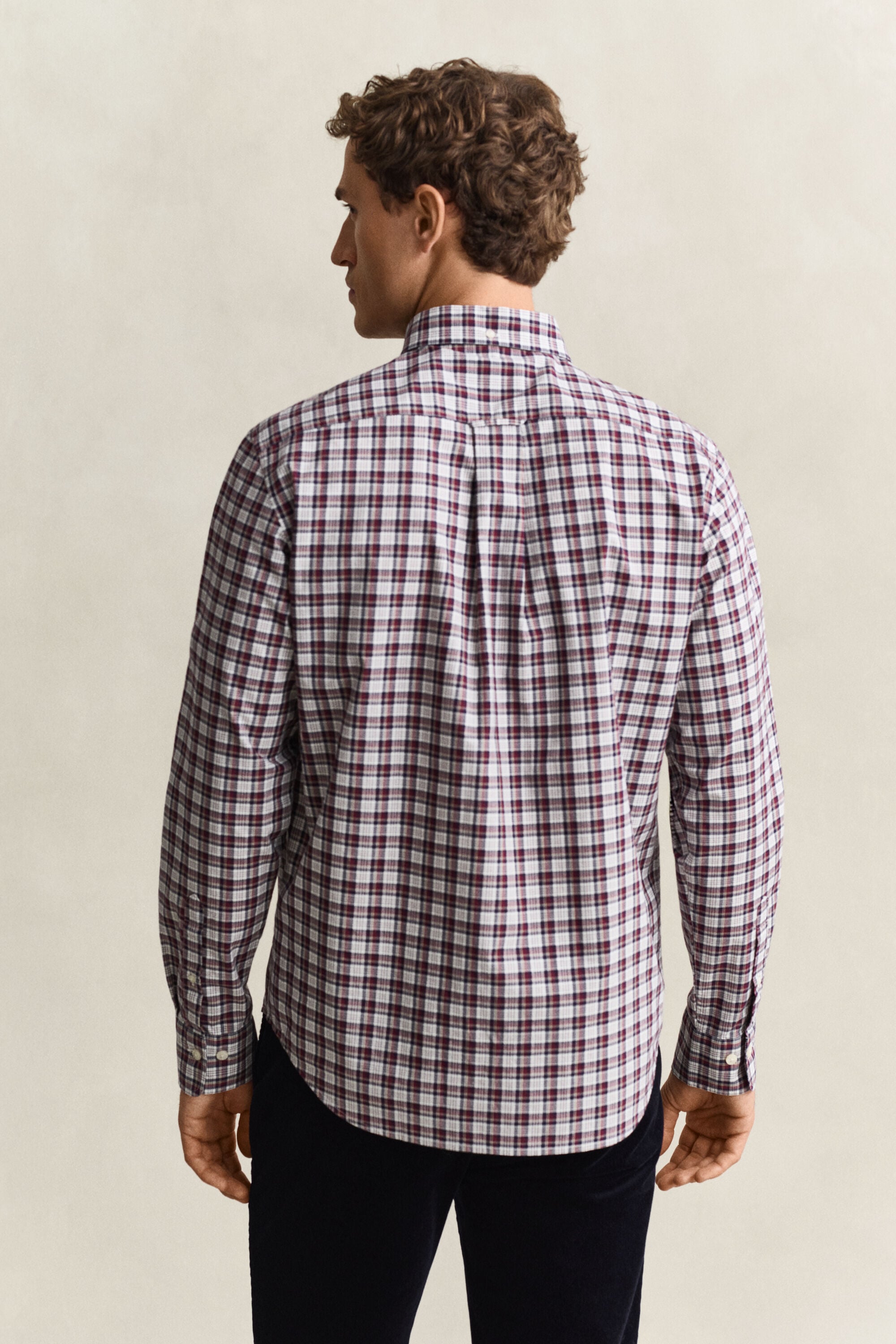 Geruit poplin hemd