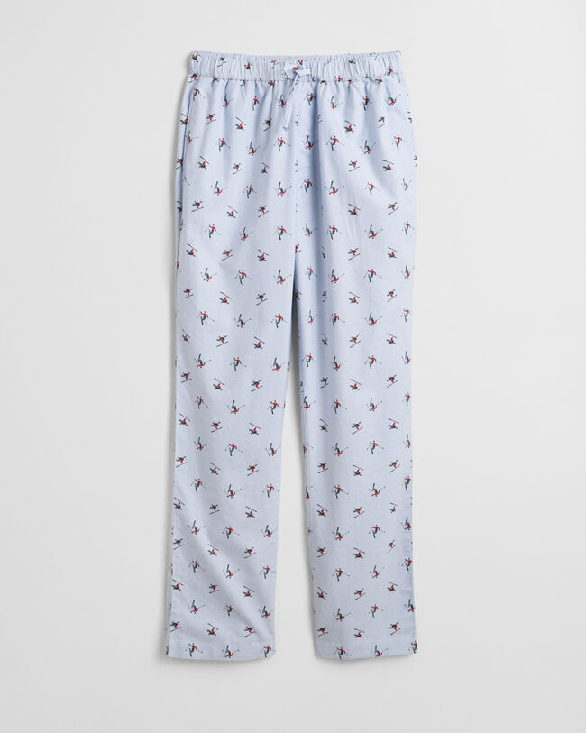 Pantalon de pyjama en coton Oxford imprimé ski