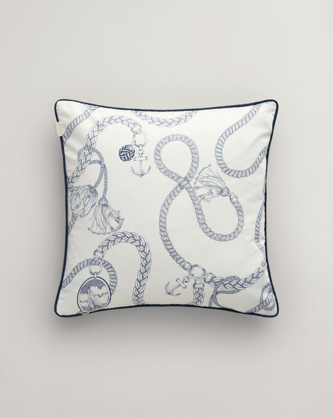 Housse de coussin en satin à imprimé Sailing