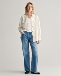 Overshirt met linnenmix