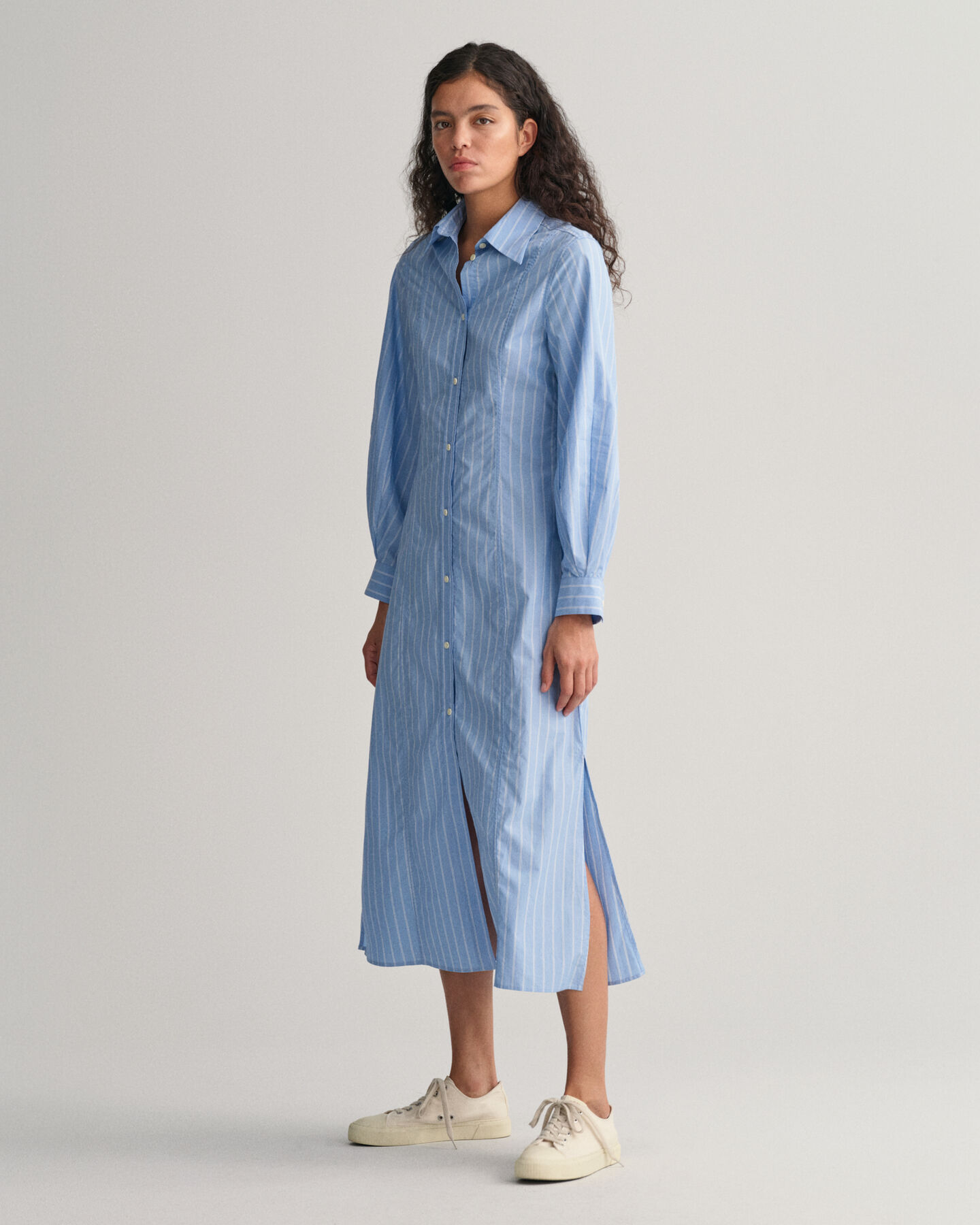 Halflange overhemdjurk met strepen