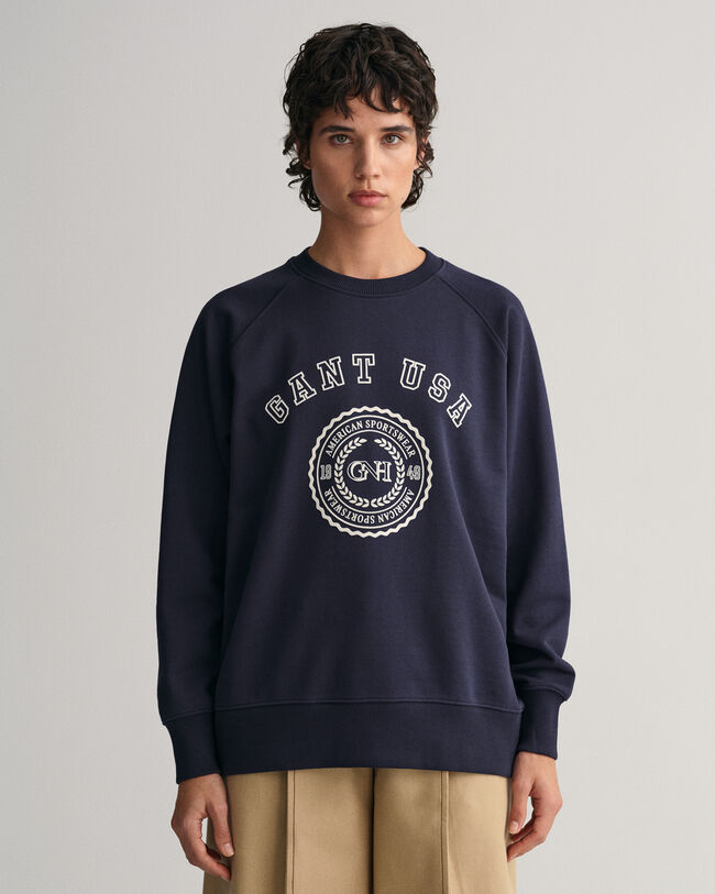 Oversized GANT USA sweatshirt met ronde hals