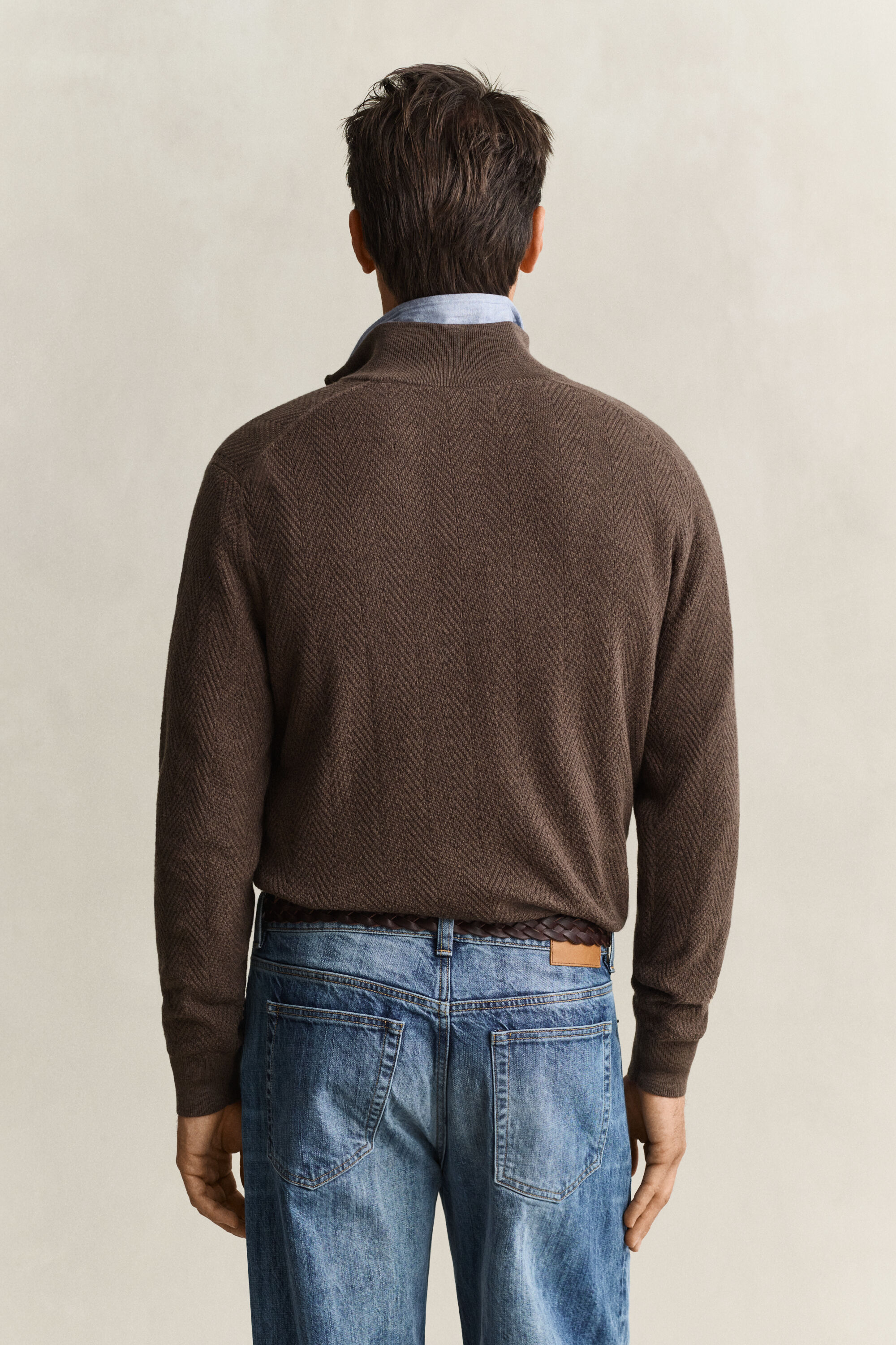 Pull à demi-zip avec chevrons