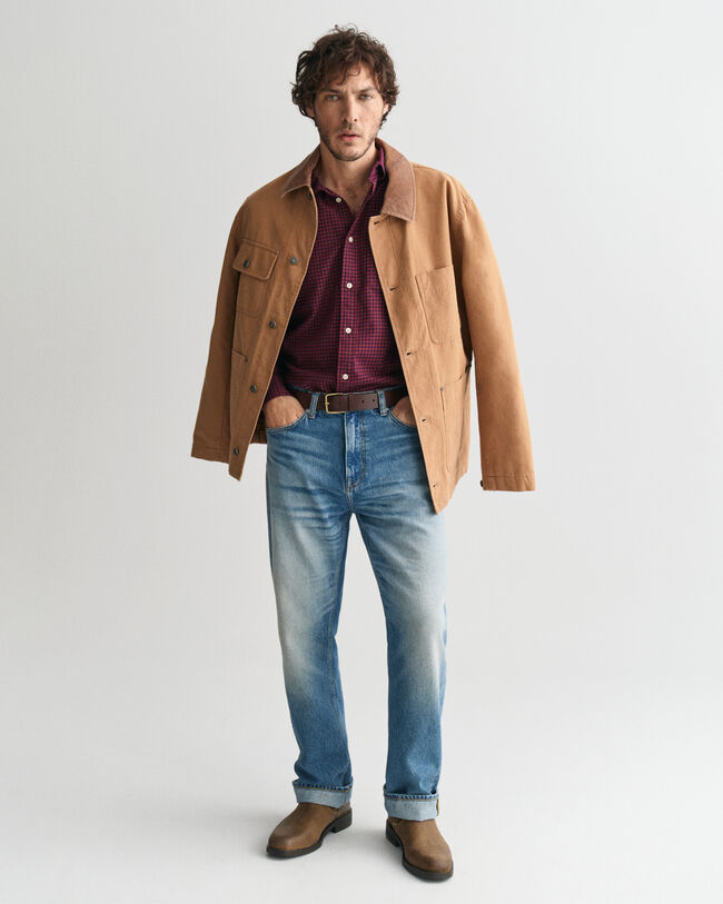 Regular Fit flanellen hemd met microruitje