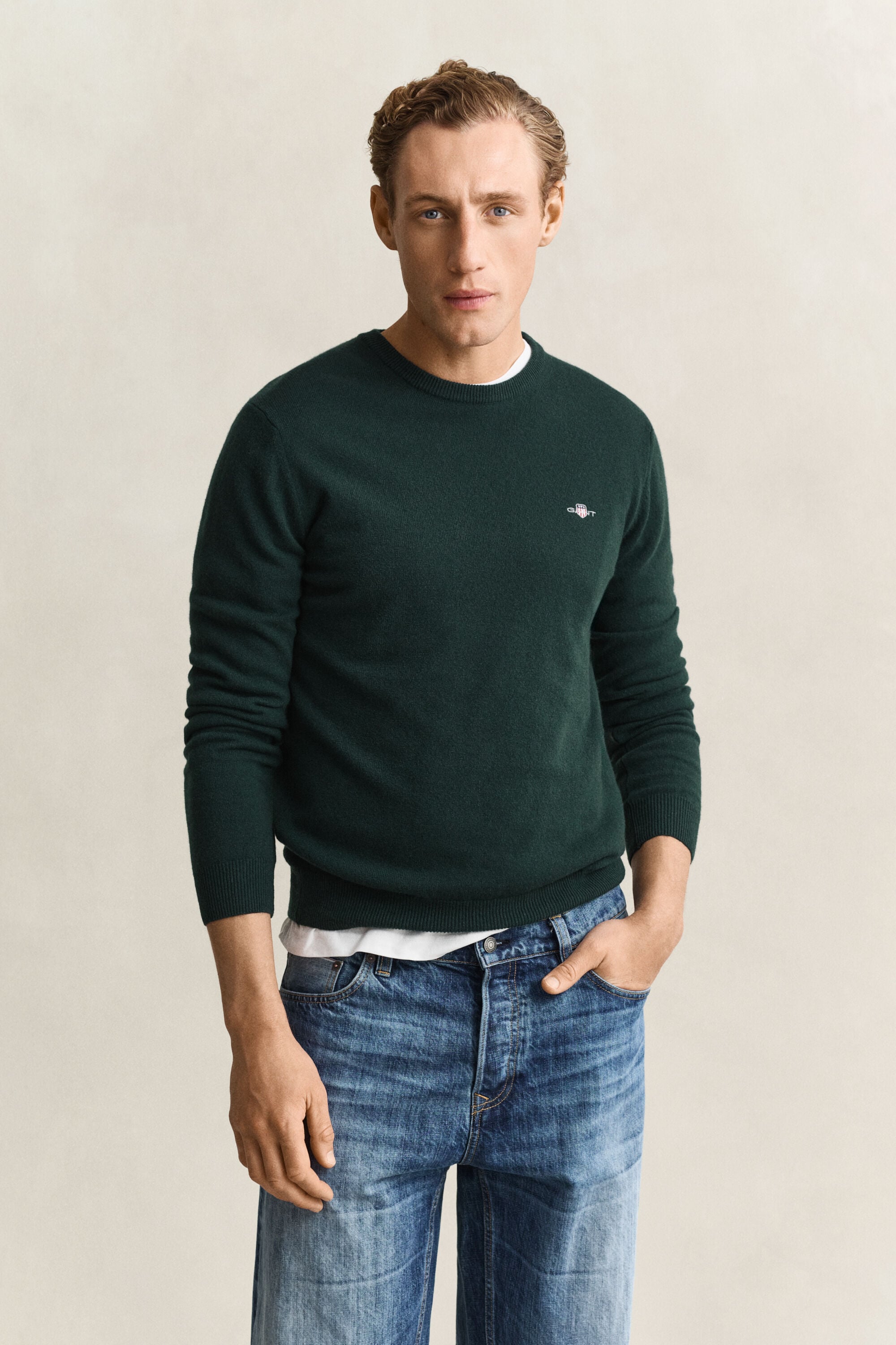 Pull col rond en laine d’agneau