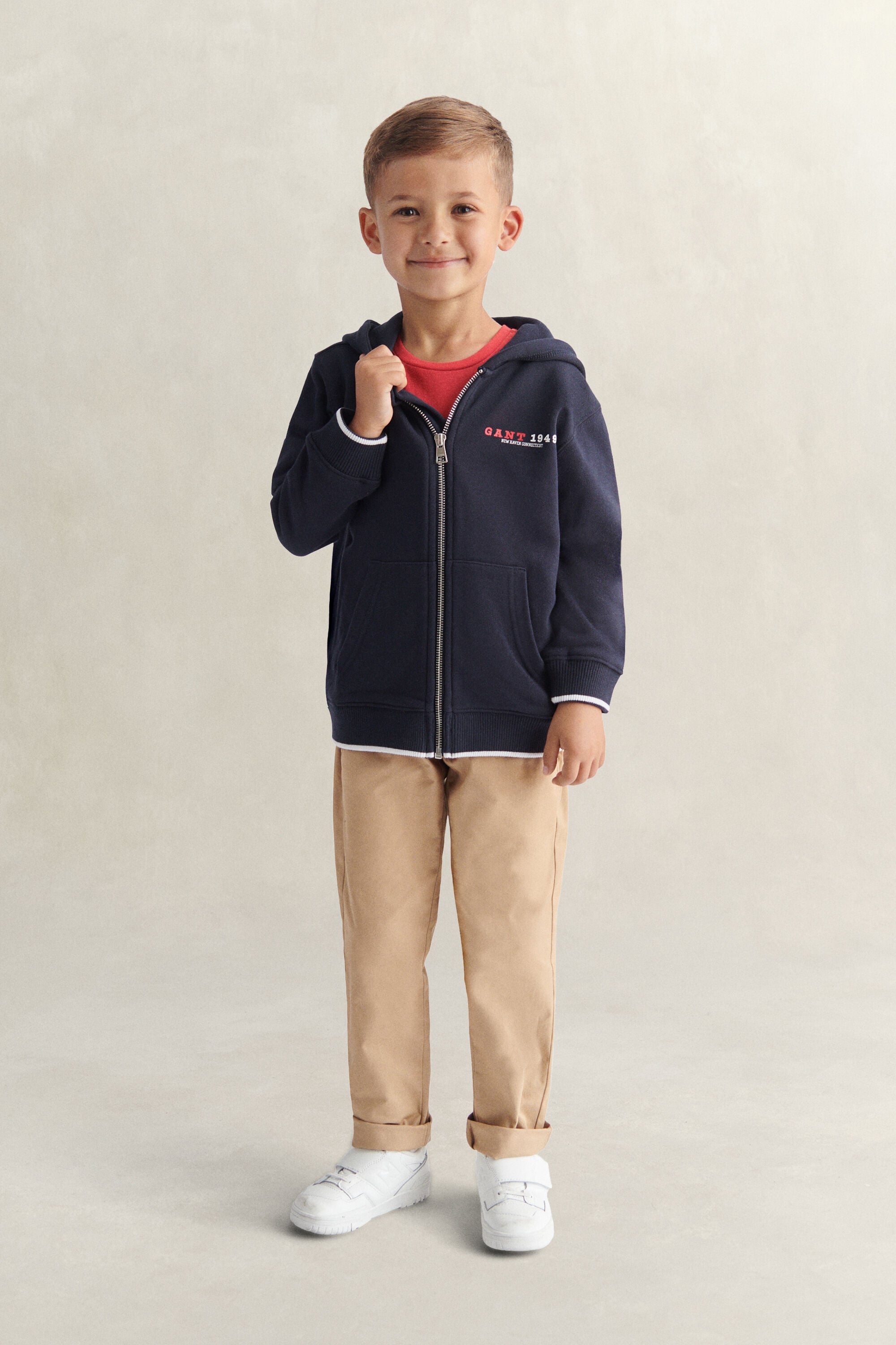 Sweat à capuche zippé avec logo universitaire Garçon