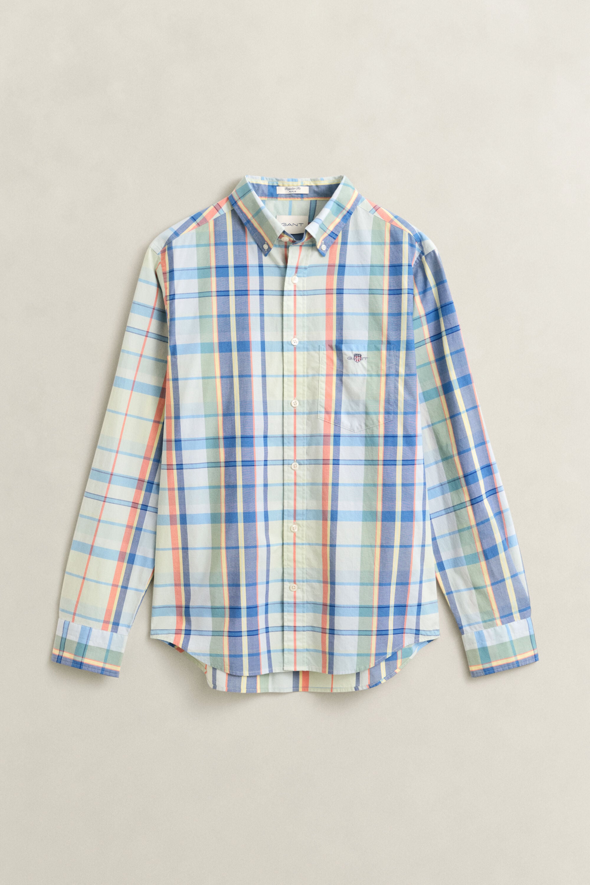 Geruit poplin overhemd