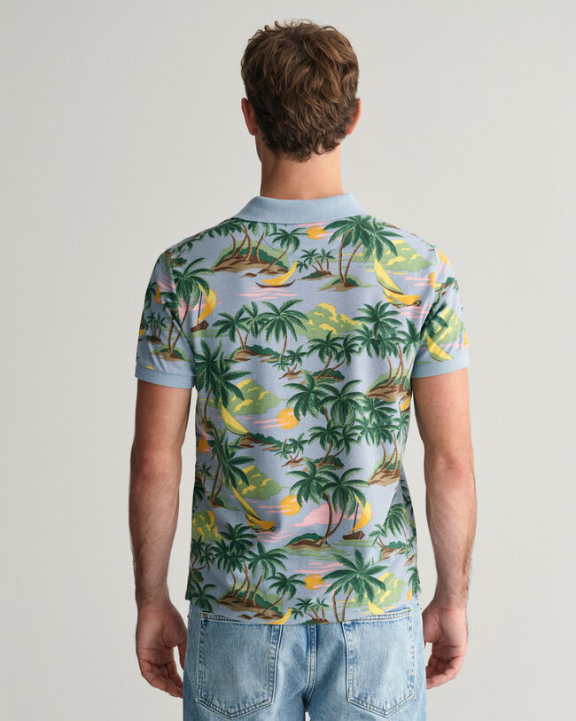 Hawaiian Print poloshirt