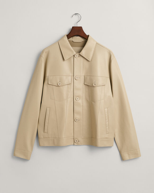 Veste trucker en cuir