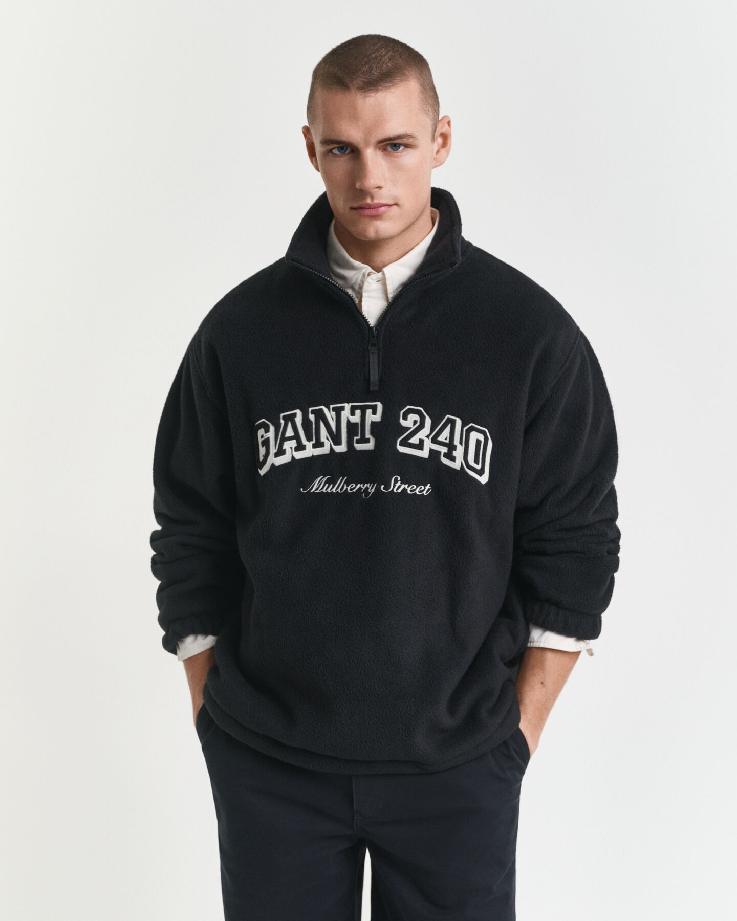 Fleecetrui met print