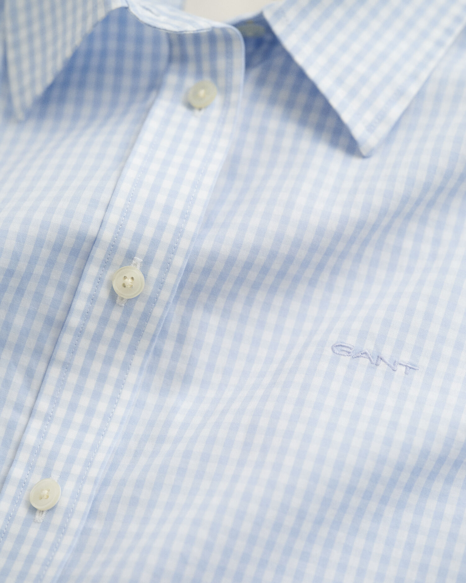 Regular Fit poplin hemd met Gingham-ruitje