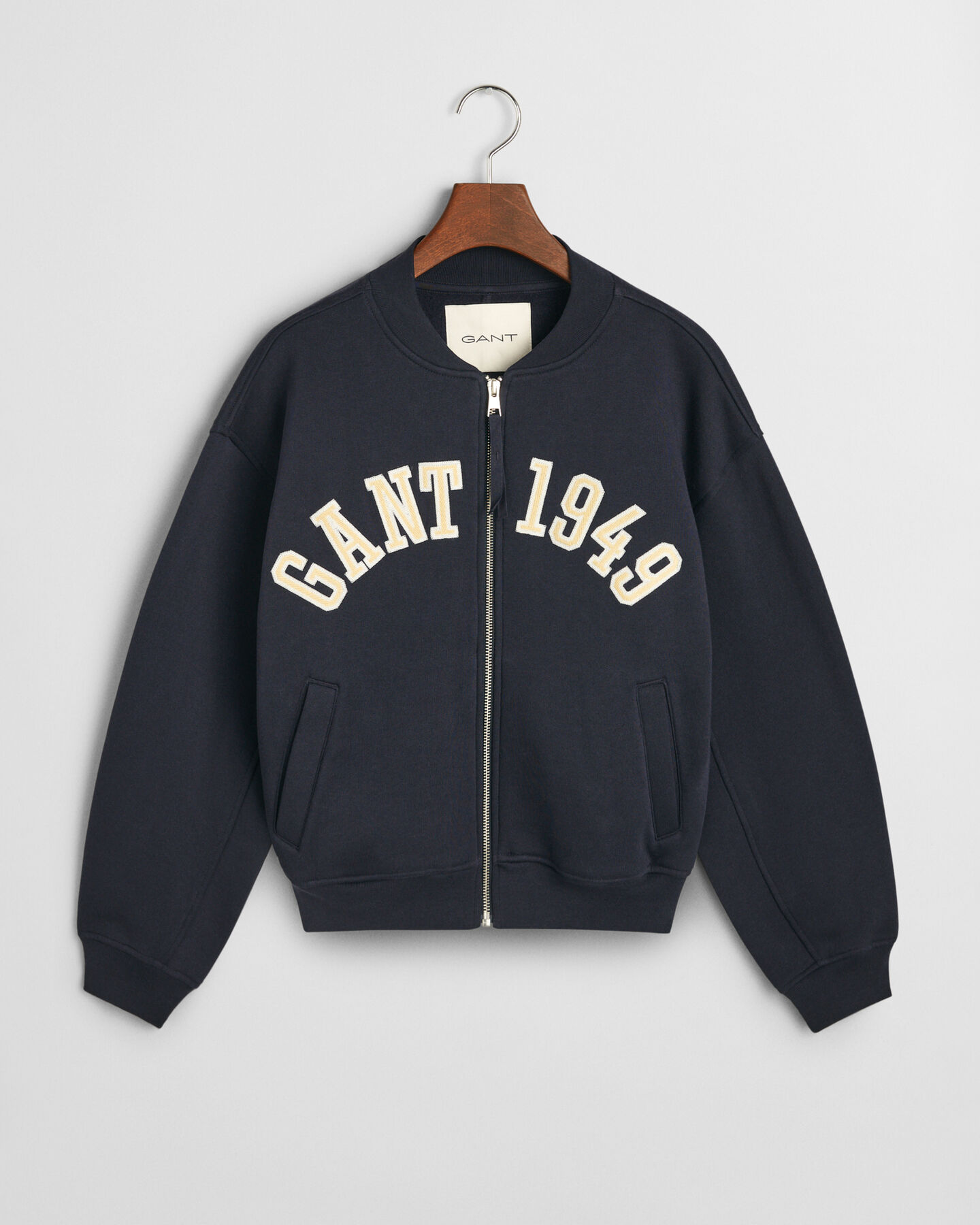 Sweat-shirt style aviateur avec inscription GANT 1949 incurvée