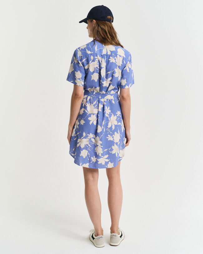 Robe-chemise en lin à imprimé floral