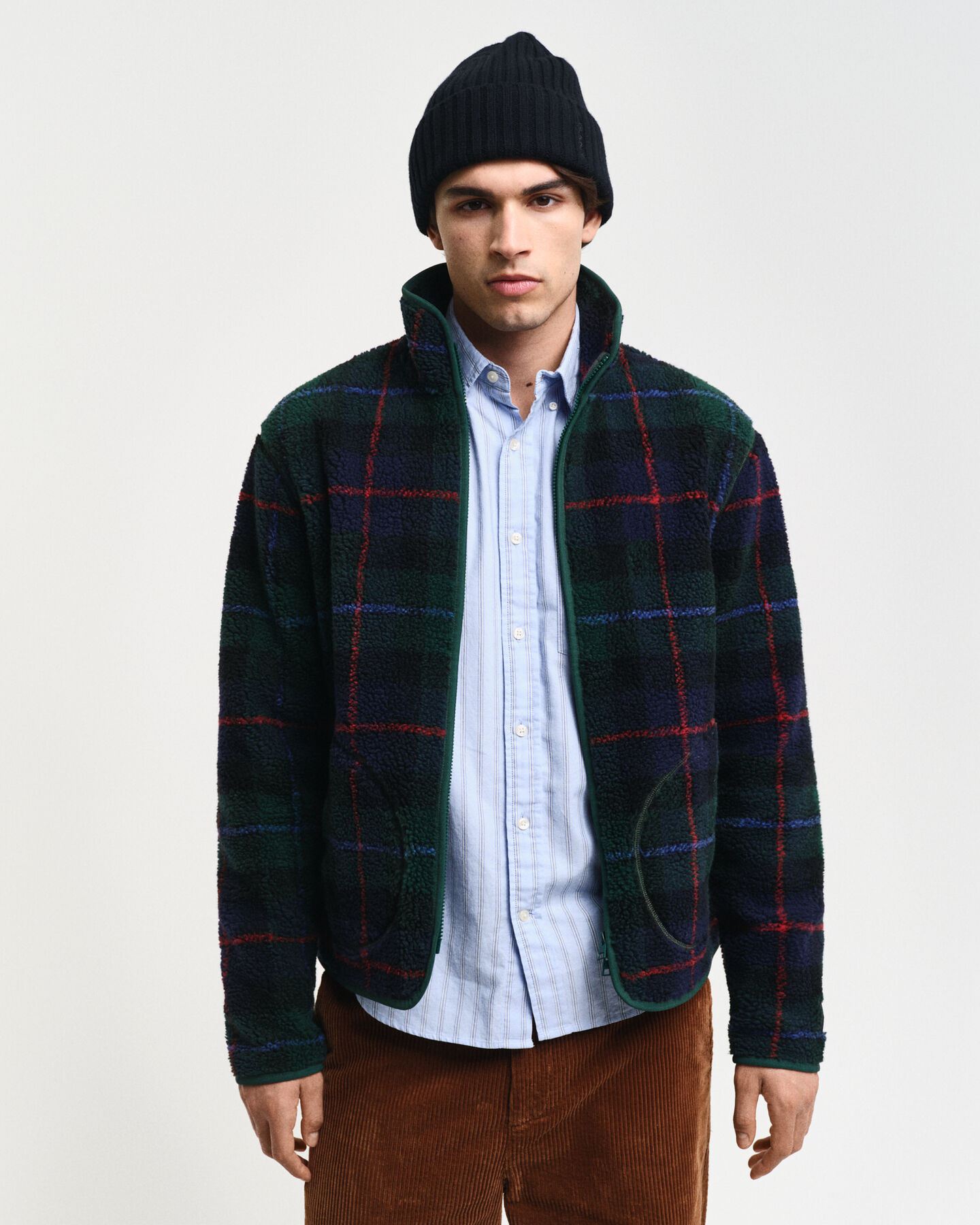 Veste en polaire à carreaux