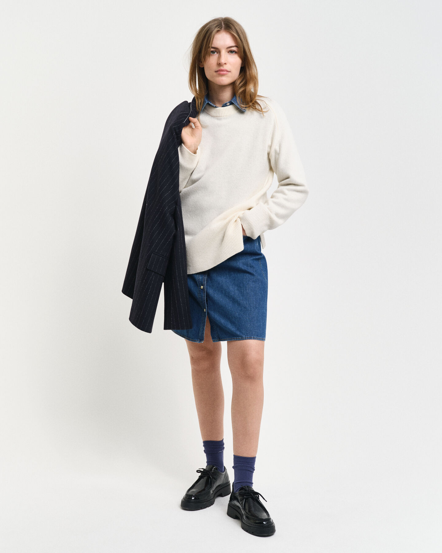 Pull ras du cou avec finitions &agrave; chevrons