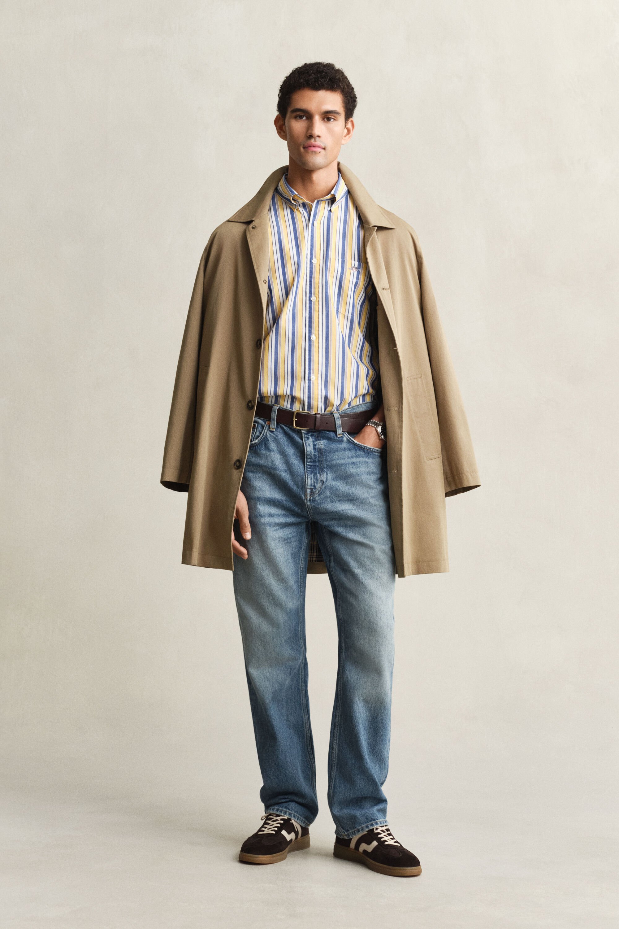 Regular Fit poplin hemd met strepen