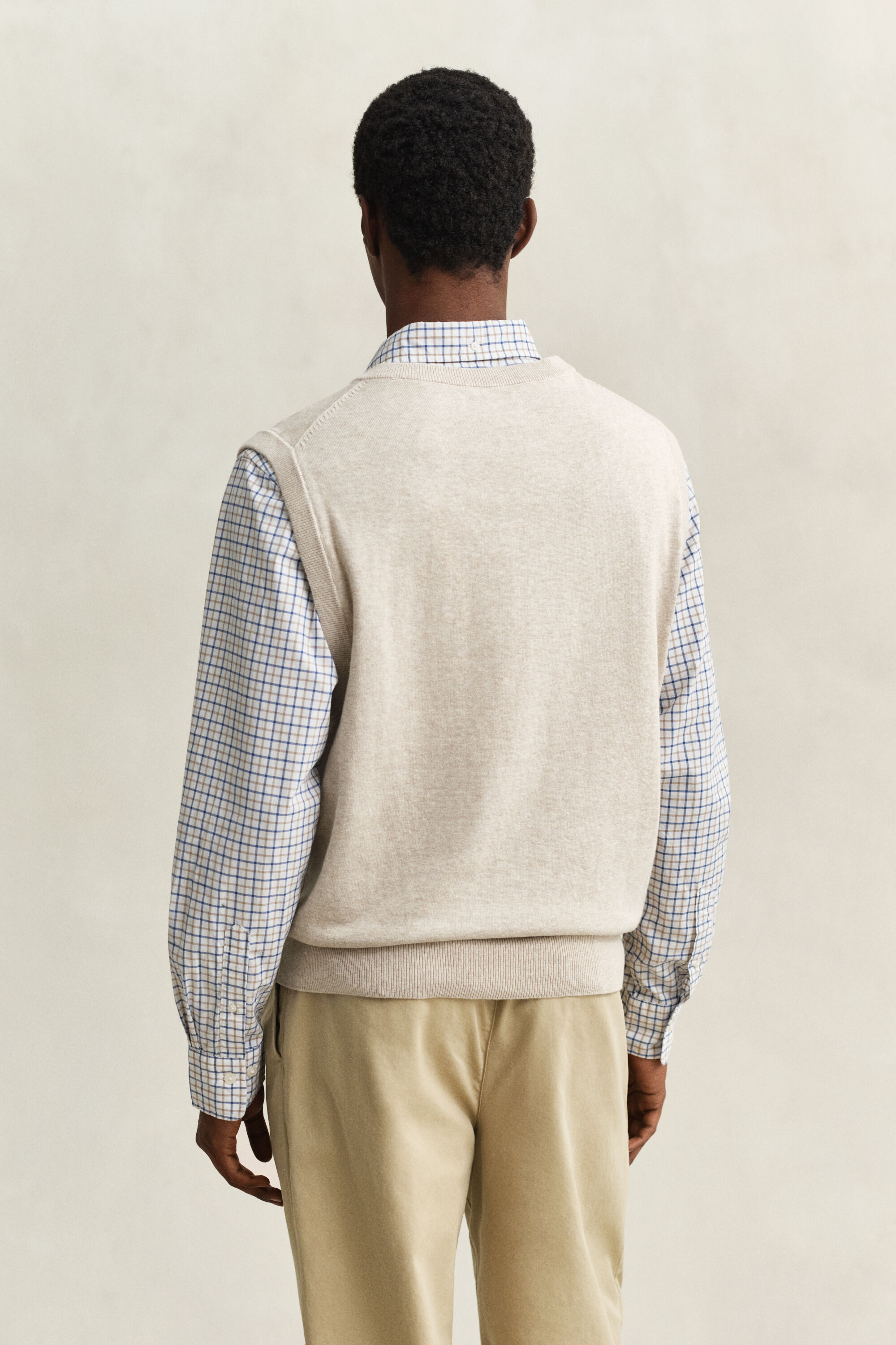 Pull sans manches en coton classique