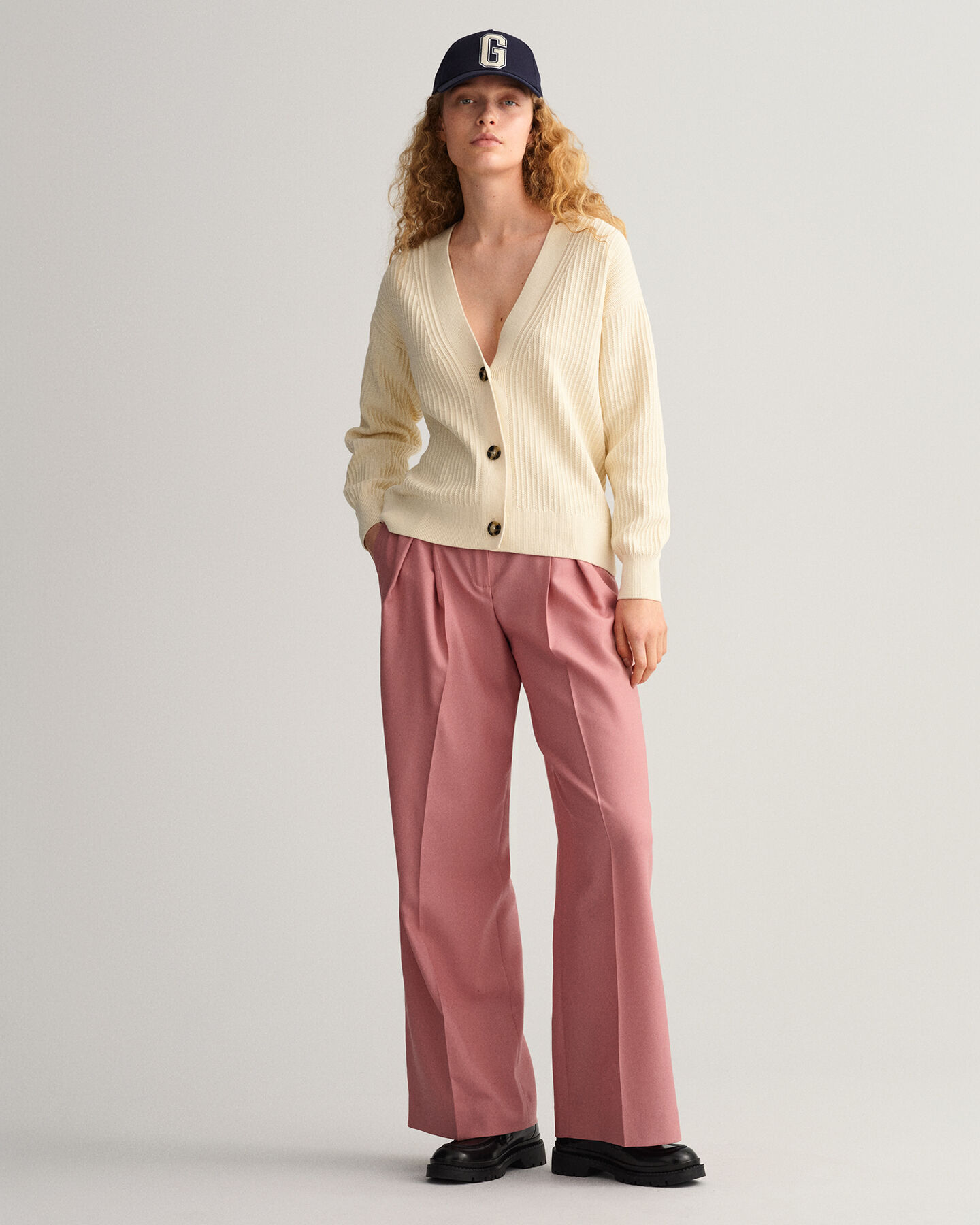 Cardigan en coton côtelé