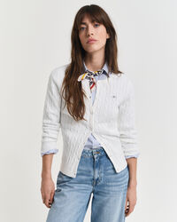 Kabelgebreid vest van stretchkatoen