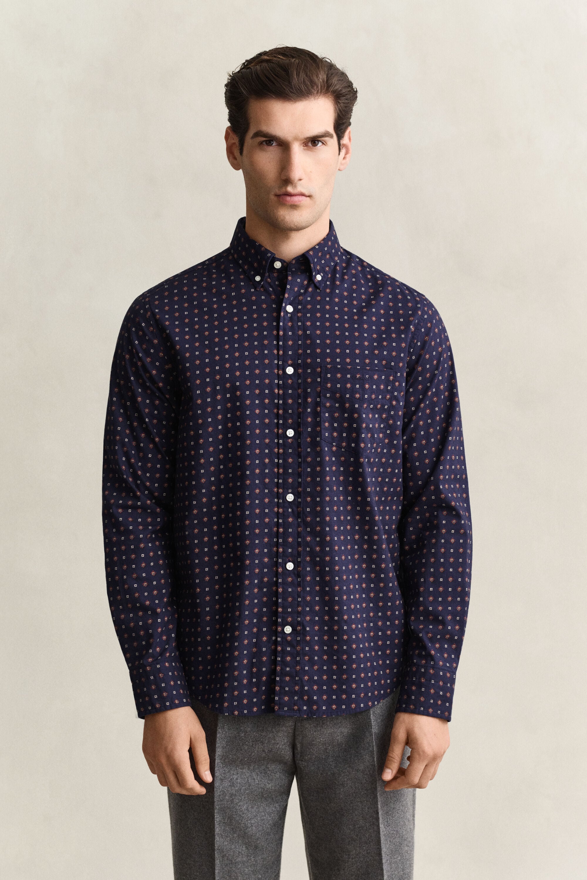 Chemise en sergé à motif cachemire