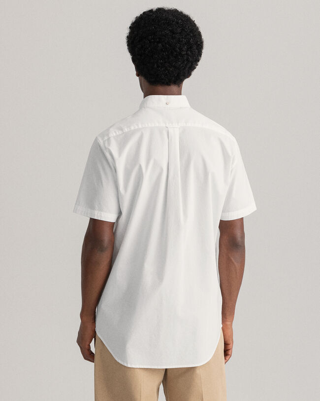 Chemise regular fit en popeline de coton à manches courtes