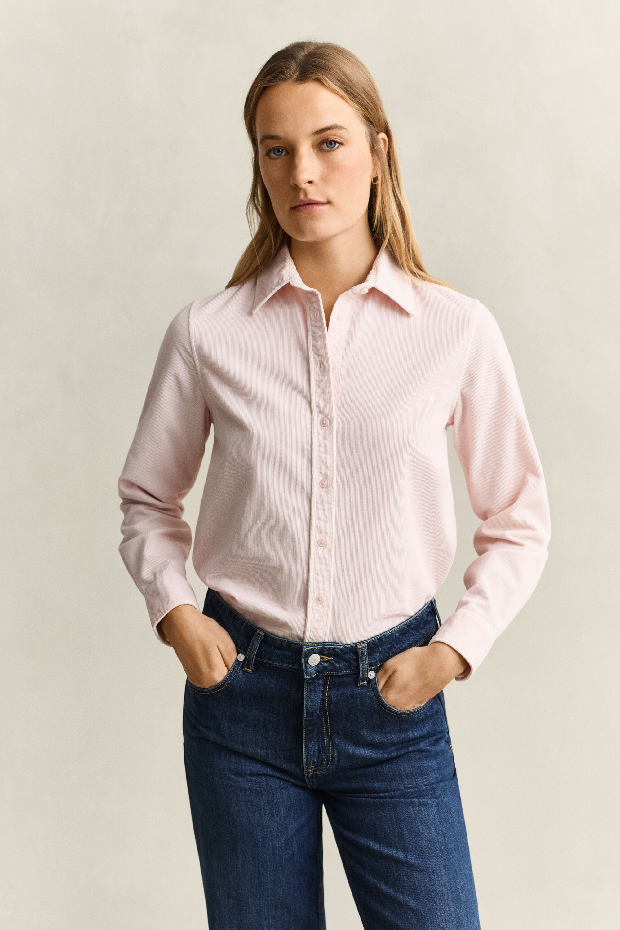 Chemise regular en velours côtelé