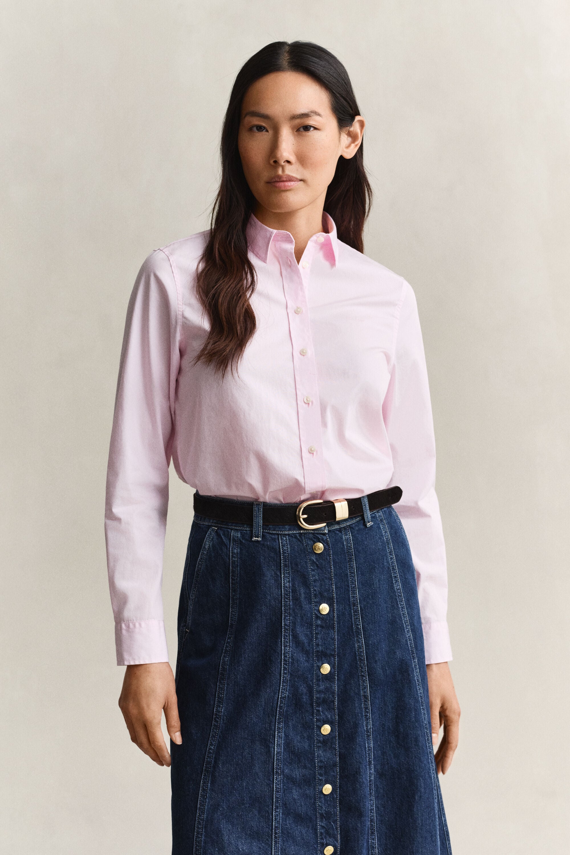 Chemise coupe regular en popeline classique