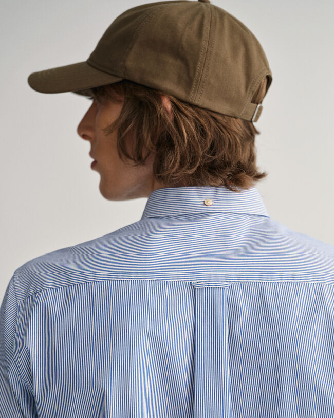 Chemise regular fit en popeline de coton &agrave; rayures banquier