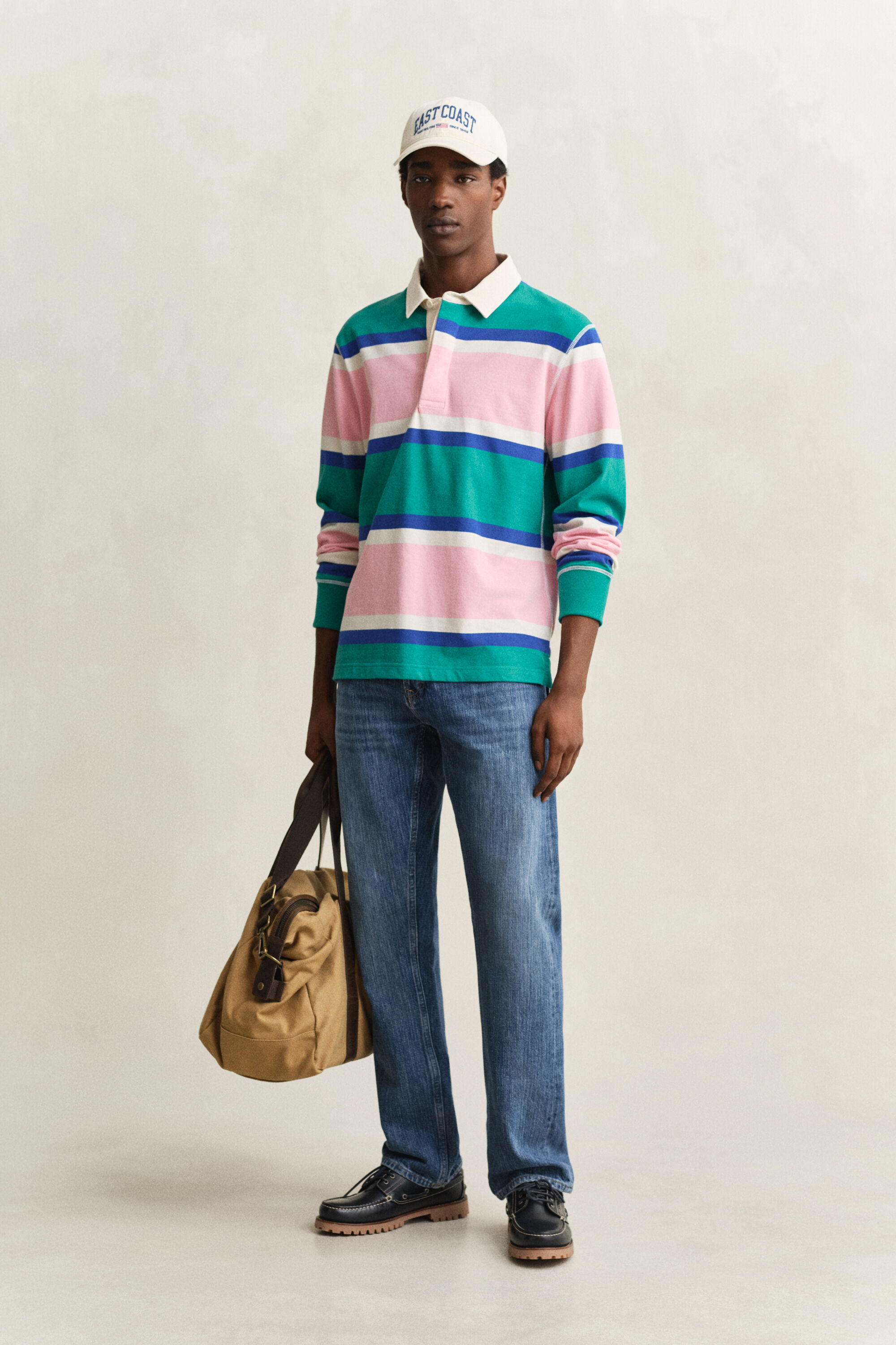Polo Rugger à rayures en colour-block