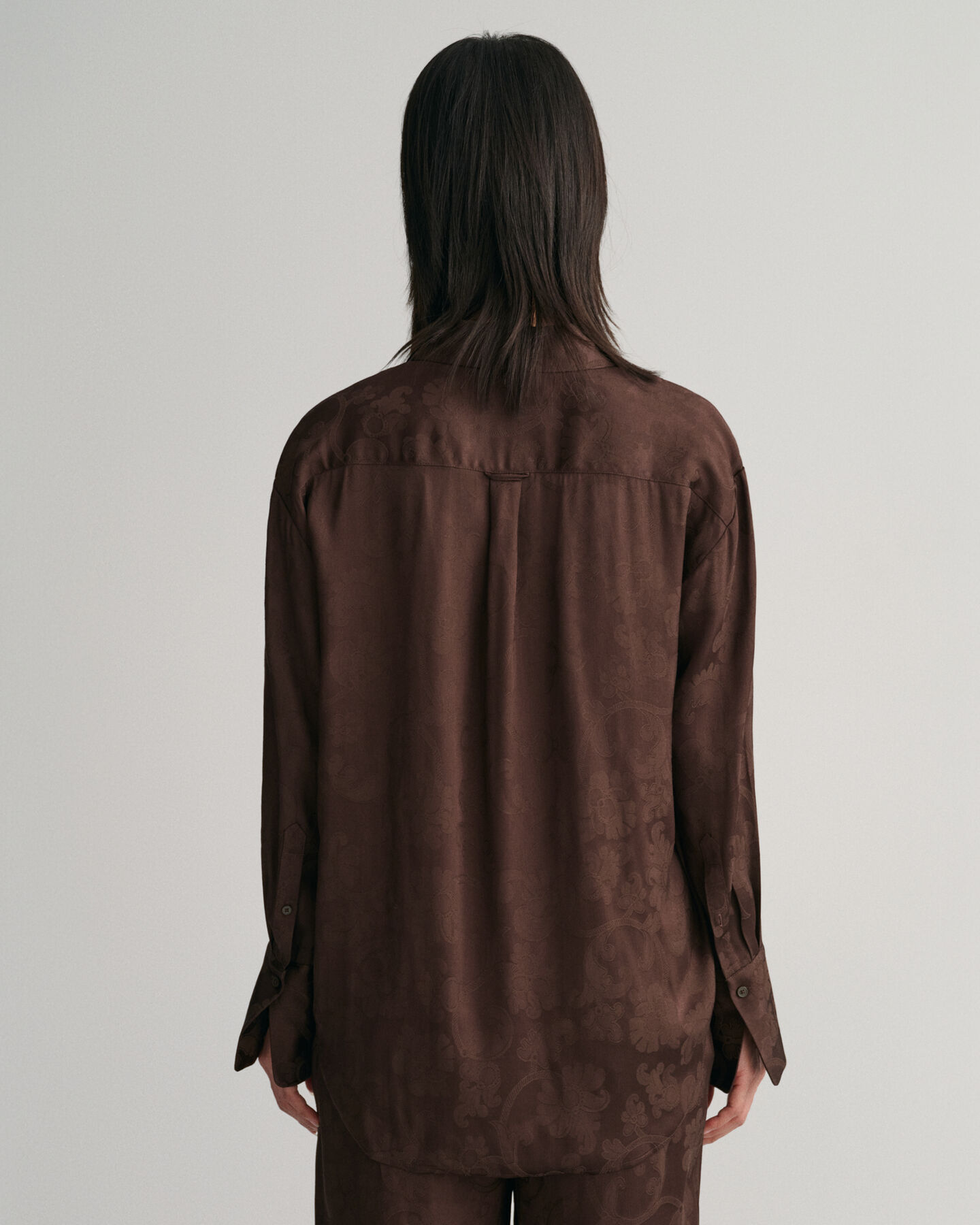 Relaxed Fit hemd met kanten jacquard