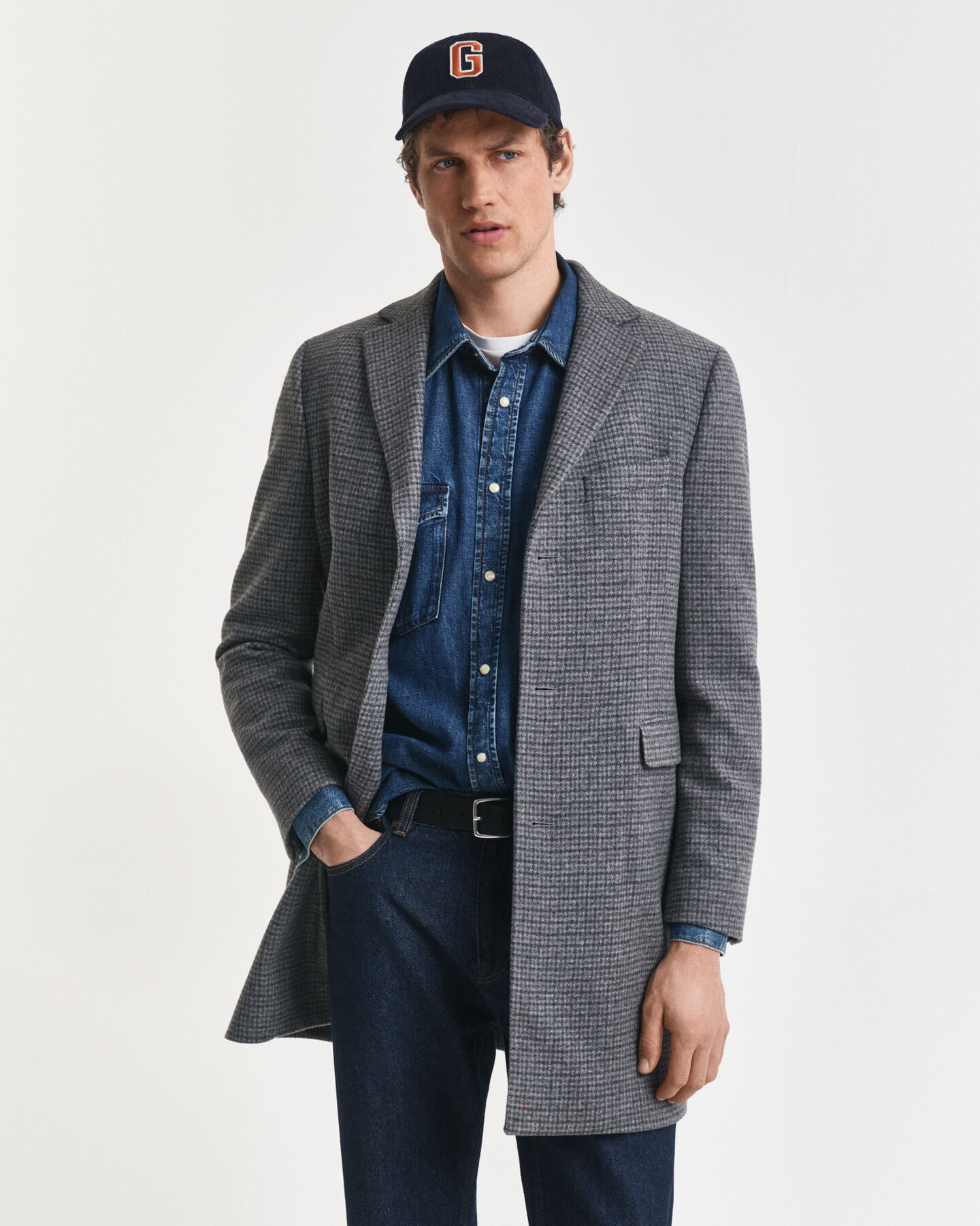 Manteau en laine bicolore