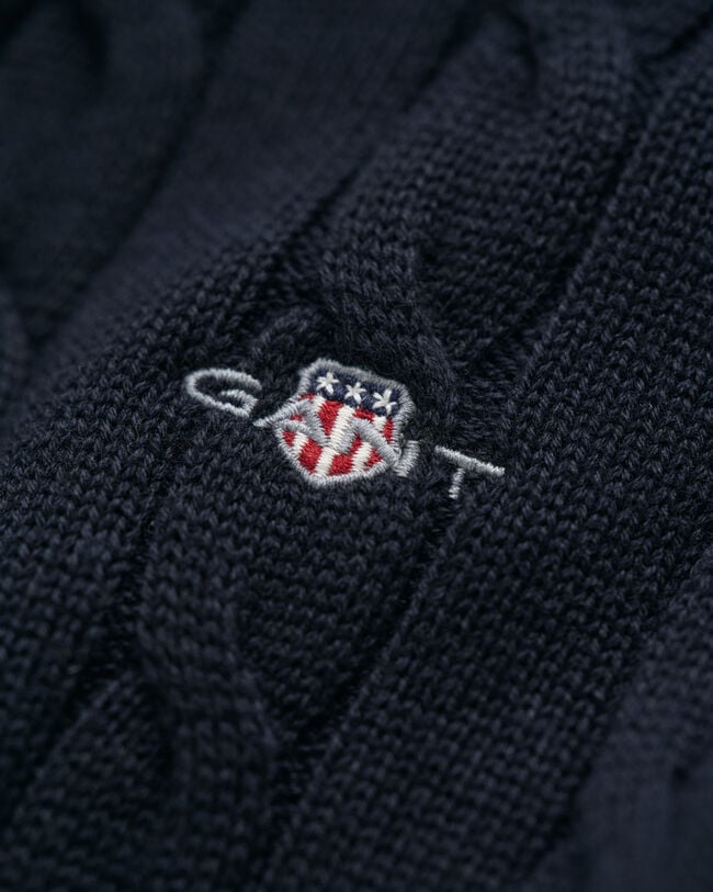 Pull à demi-zip en maille de coton torsadée Ado