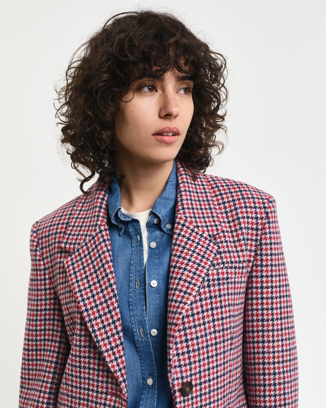 Veste blazer regular fit à motif pied-de-poule