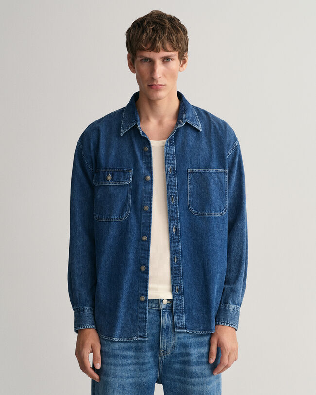 Oversized denim overhemd