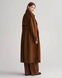 Trench-coat en laine mélangée