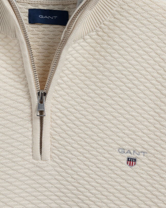 Pull à demi-zip avec motif à Triangle Texture