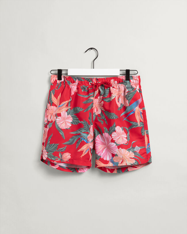Classic Fit zwemshort met tropische print