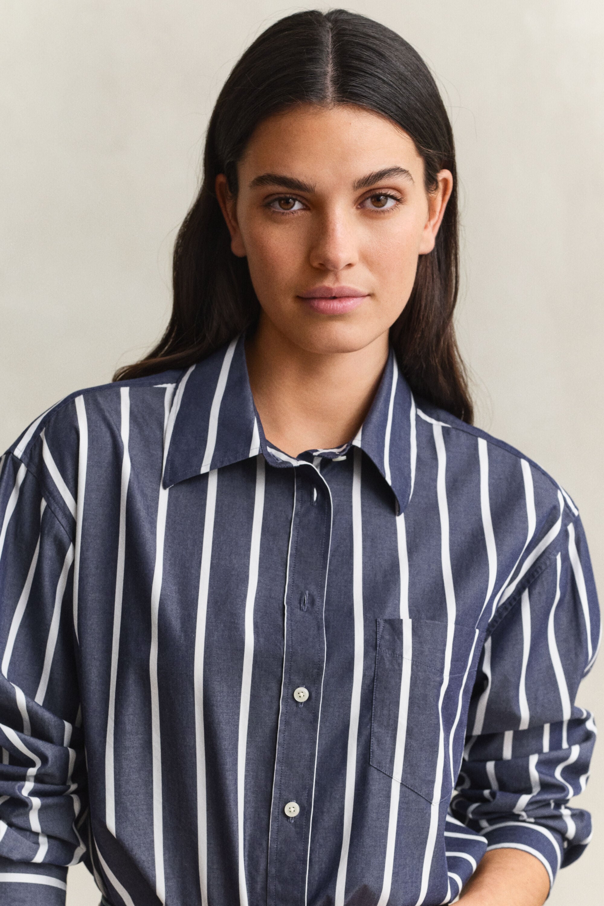 Relaxed Fit klassiek gestreept overhemd van poplin