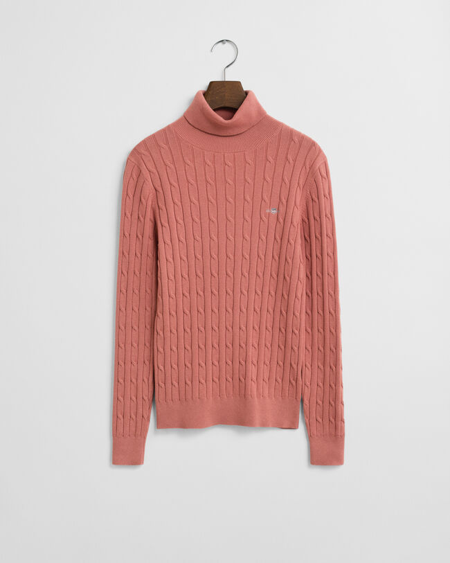 Kabelgebreide coltrui van stretchkatoen