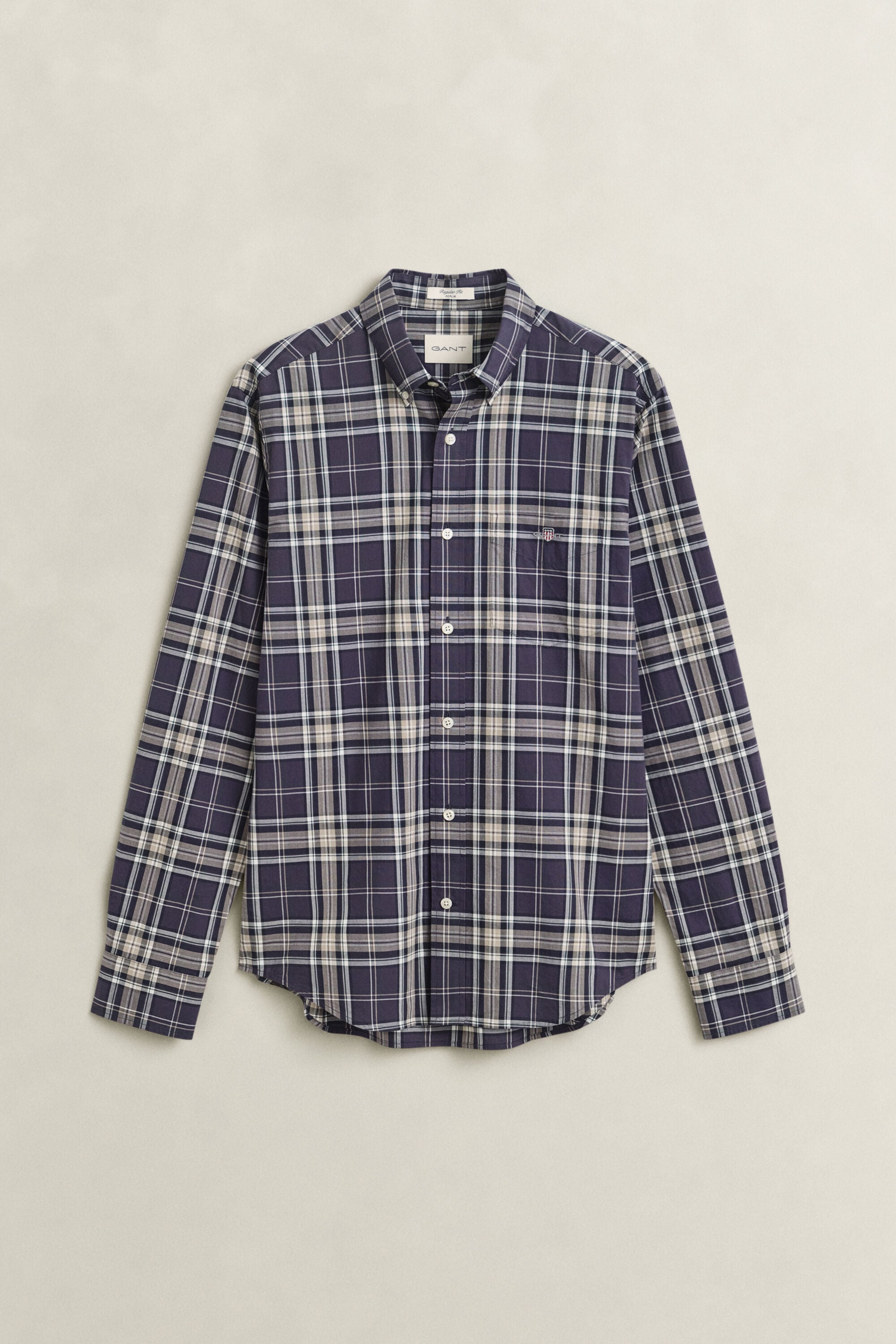 Geruit poplin hemd