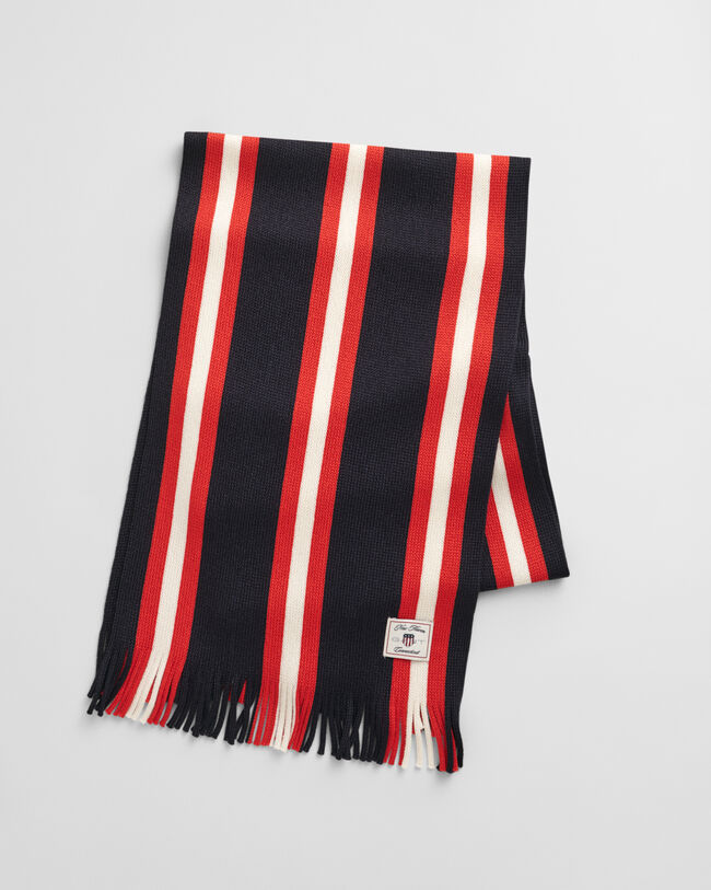 Gebreide gestreepte sjaal van wolmix